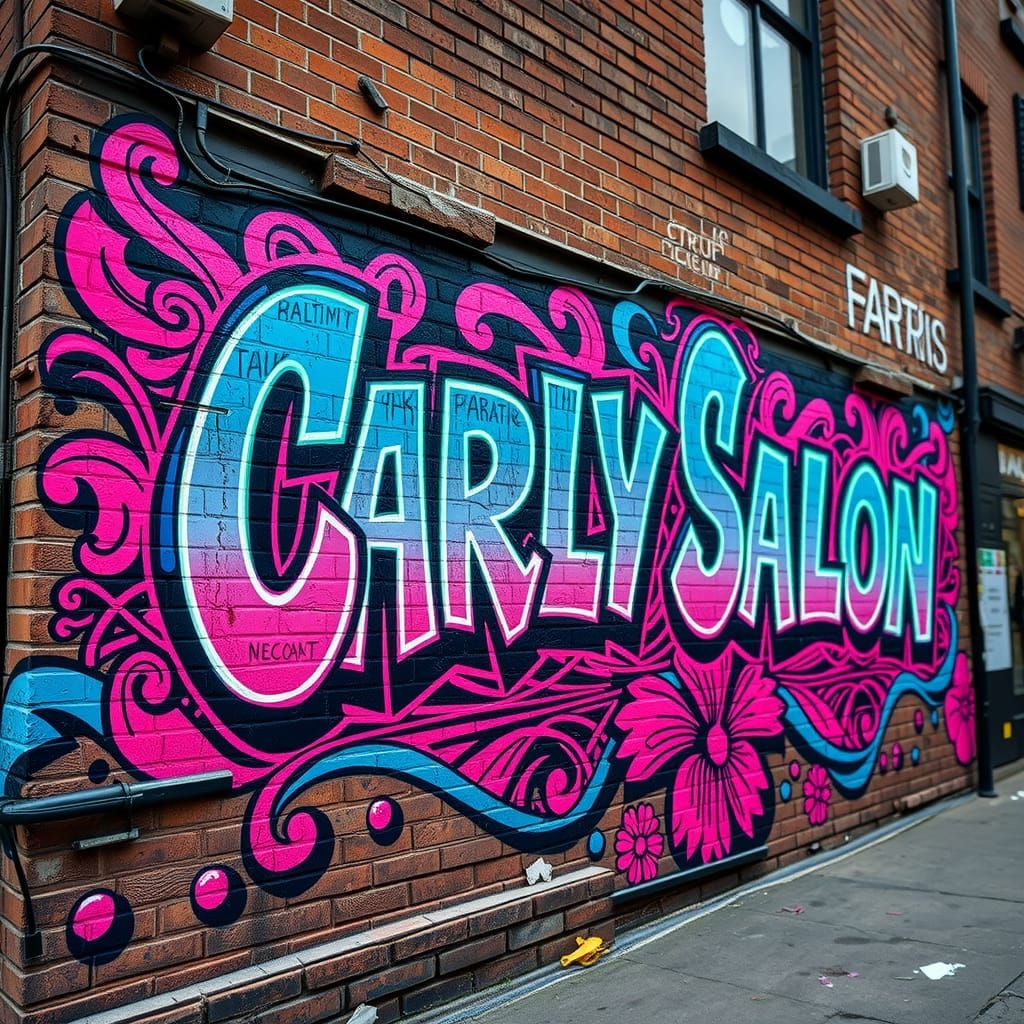 Neon Graffiti Art for Carly Salon