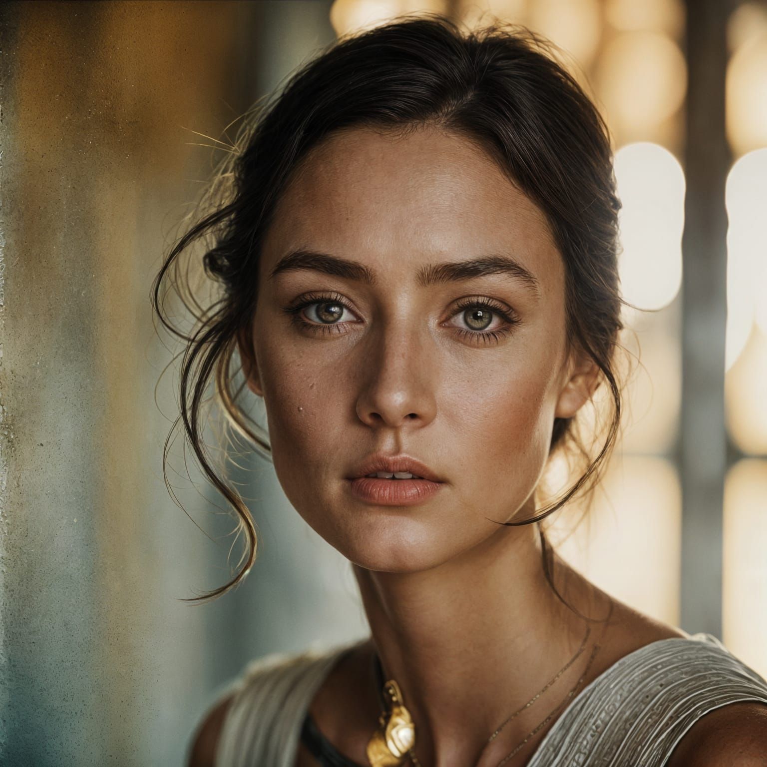 Serene Woman Portrait with Cinematic Lighting