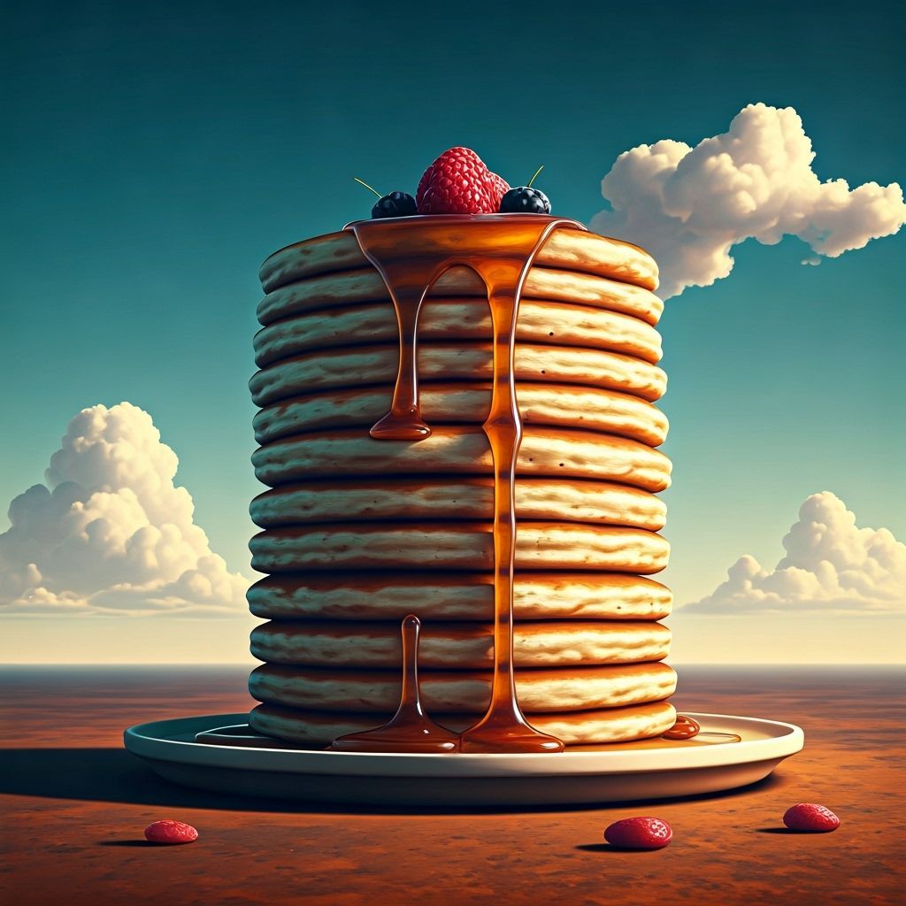 Brutalist Cement Pancakes with Rusty Syrup