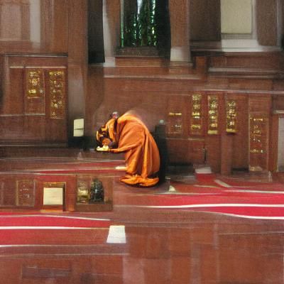 Monk in Prayer Photograph