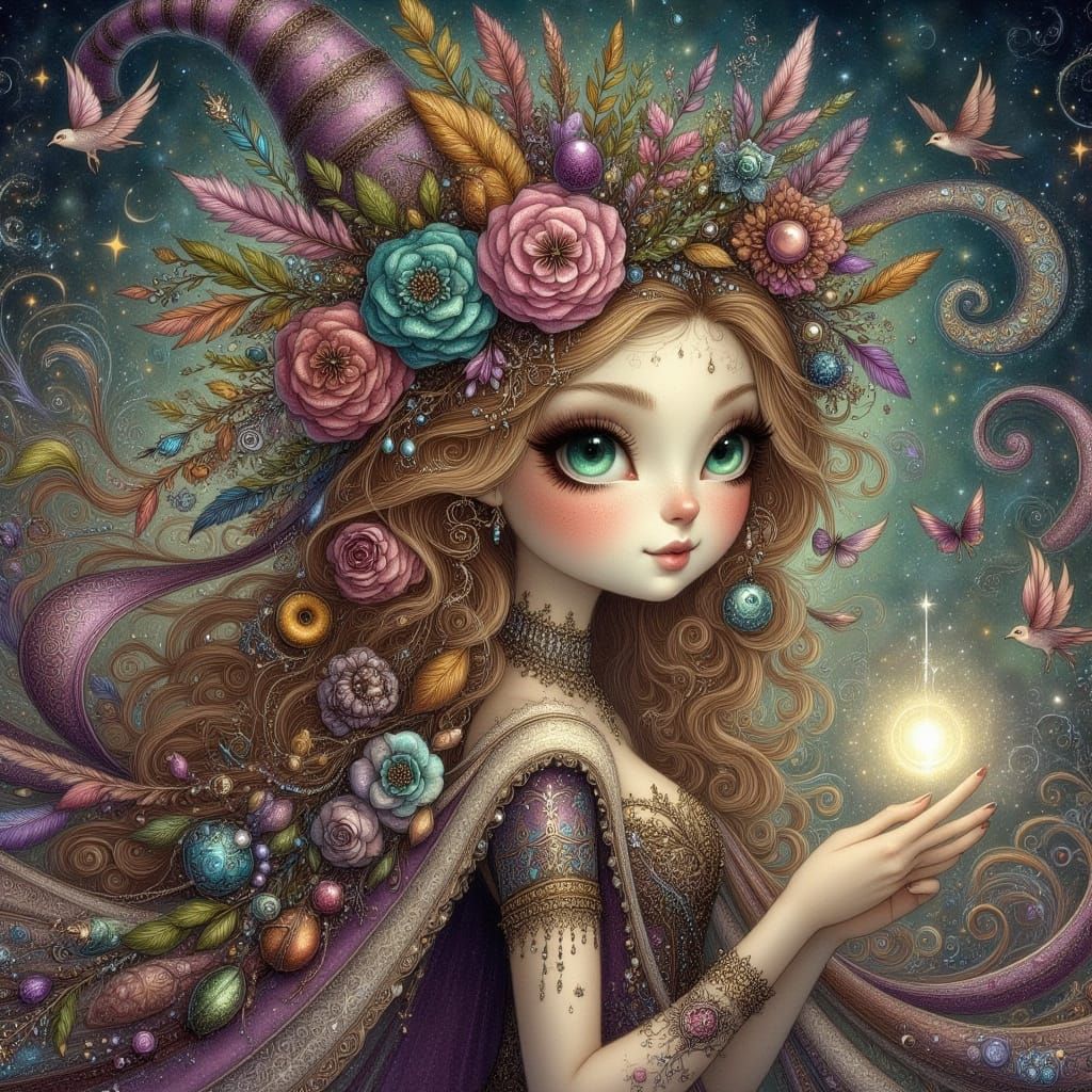 Enchanting Princess in Dark Fantasy Art Style