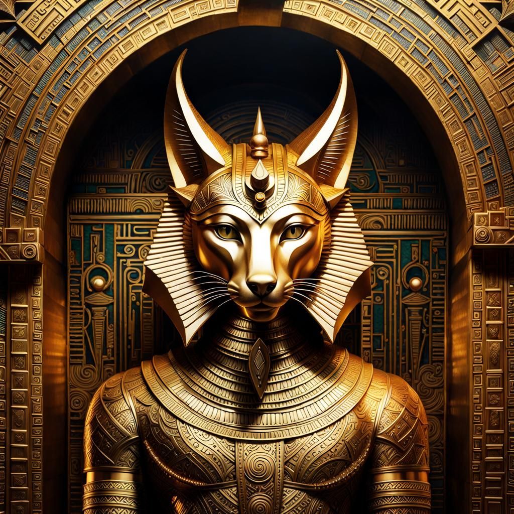 Majestic Anubis Portrait in Chiaroscuro Style