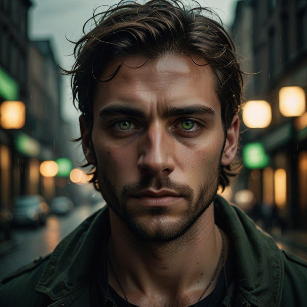 Soulful Young Man in Moody, High-Contrast Lighting