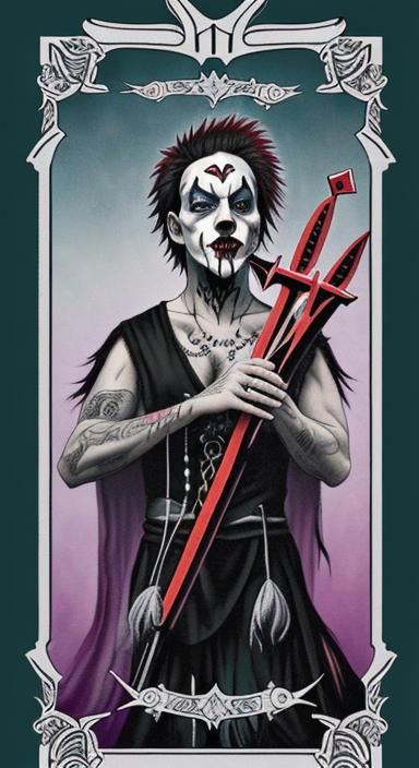 Juggalo Ten of Swords Tarot Card