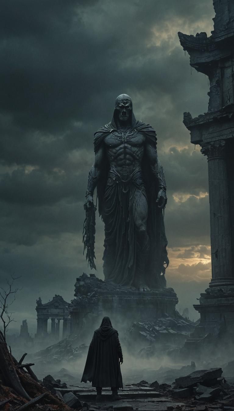 Silent Wraith in Dark Fantasy Landscape