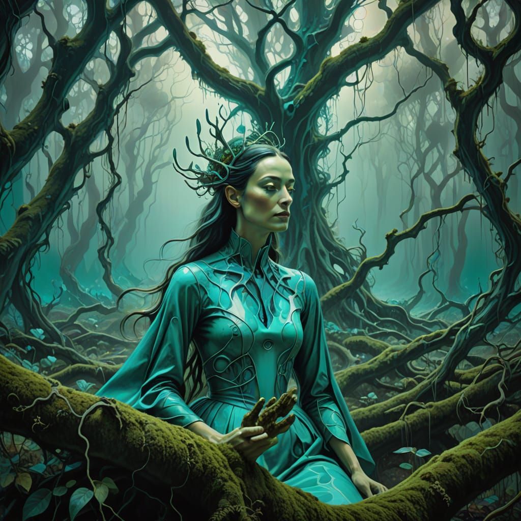 Ethereal Turquoise Fairy in a Whimsical Forest