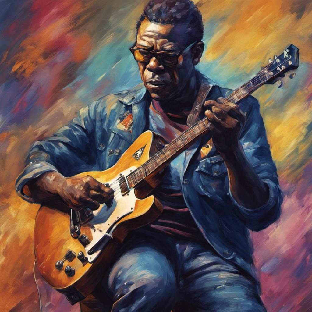 Hyperrealistic Dangerous Dan Plays Blues Guitar