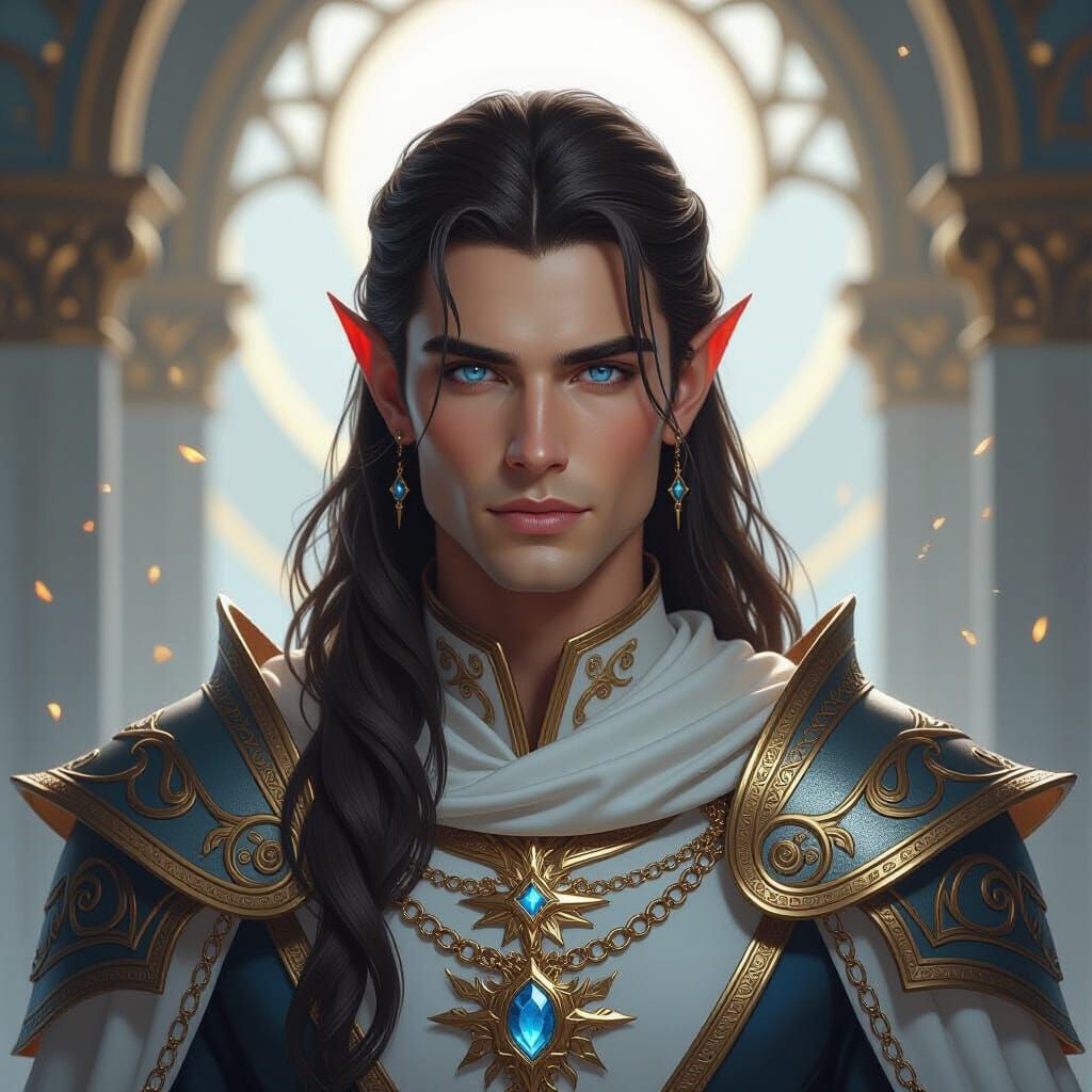 Elven Prince of Light in Dark Fantasy Concept Art