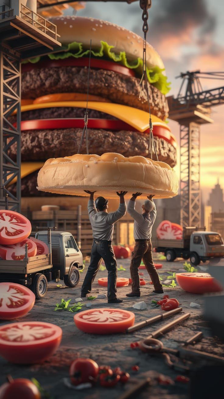 Building a Burger: Miniature Construction Site Scene