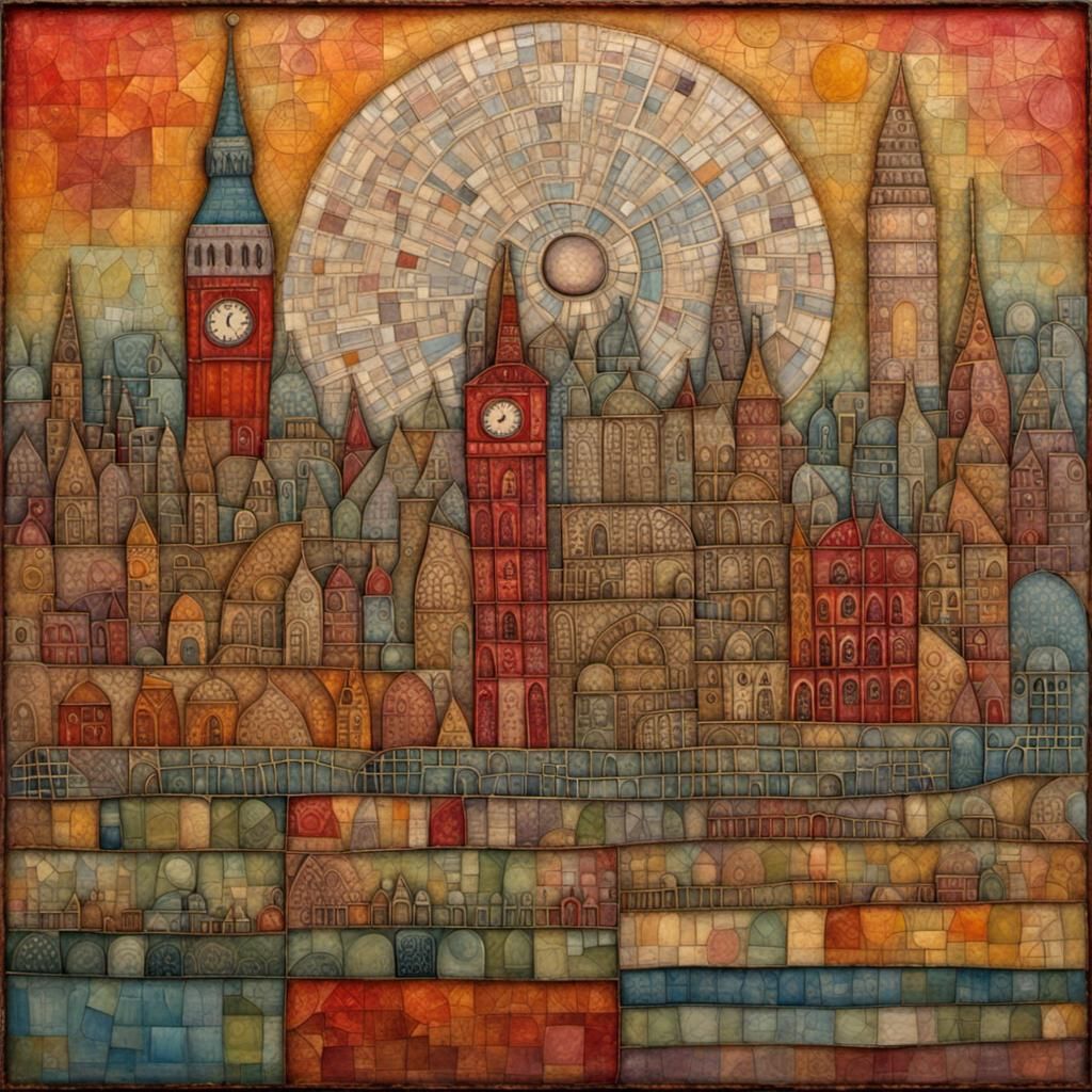 Encaustic London Art Inspired by Klee and Silivonchik