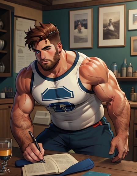 Photorealistic Portrait of a Muscular Young Athlete