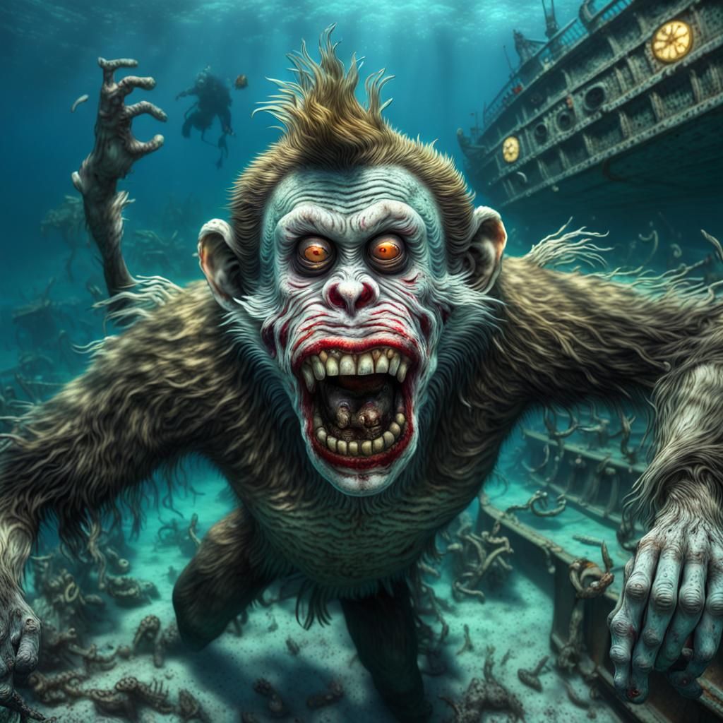 Zombie Monkey Monster Clowns Underwater