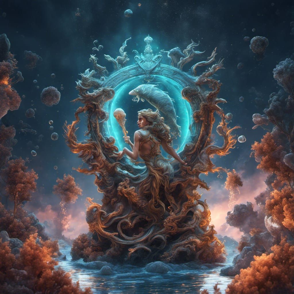 Aquarius Zodiac Sign Fantasy Concept Art