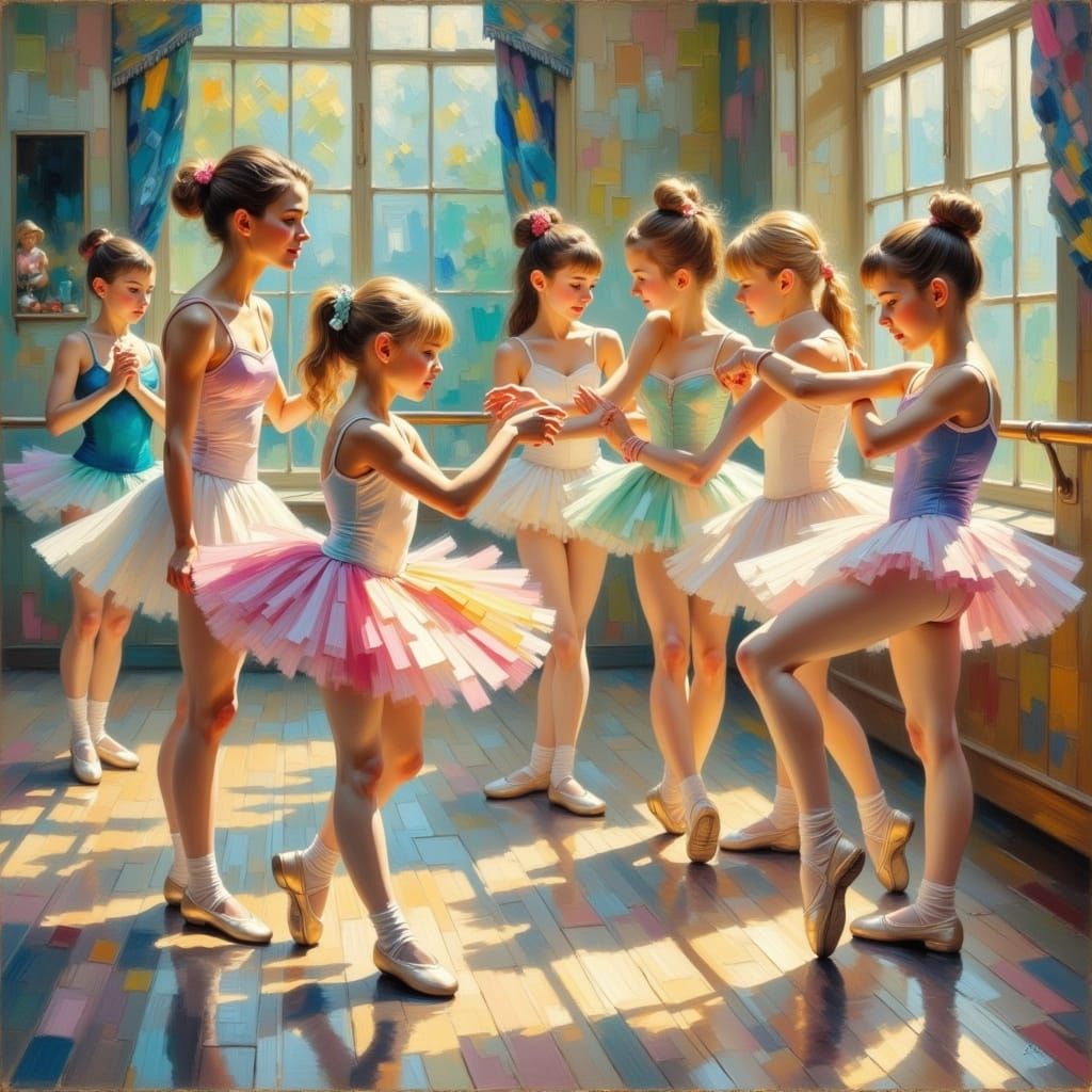 Ballet Pupils Preparing For Rehearsal II