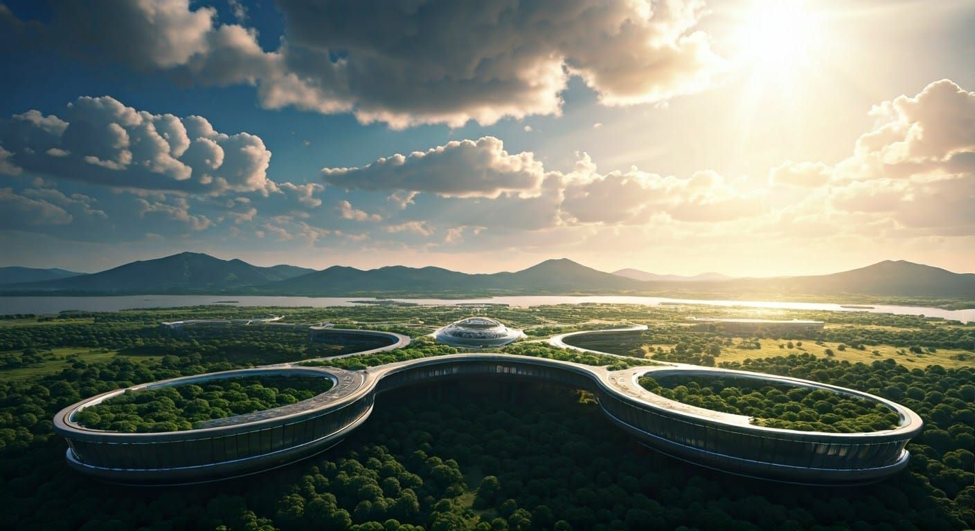 Sustainable Futuristic Cityscape with Biomimetic Architectur...