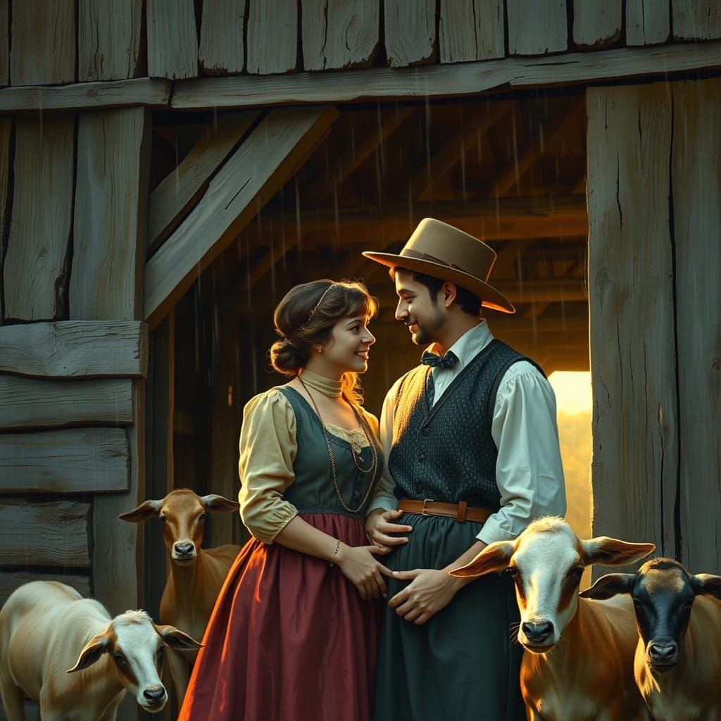 Nostalgic Turkish Couple in Golden Hour Light