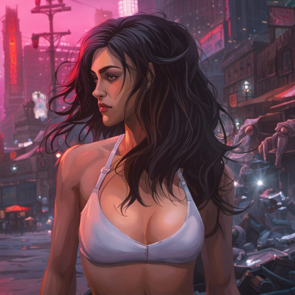 Cyberpunk Netrunner: Hyperdetailed Dark Neon Portrait