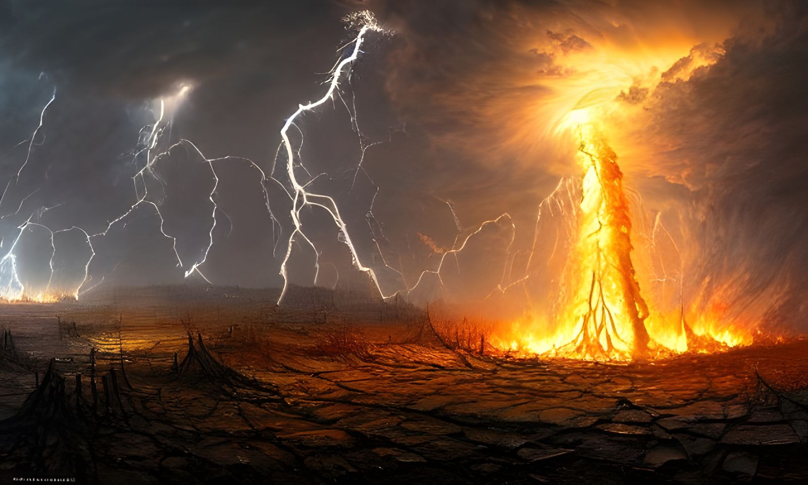 Fireland of Magic and Energy in Digital Art Style