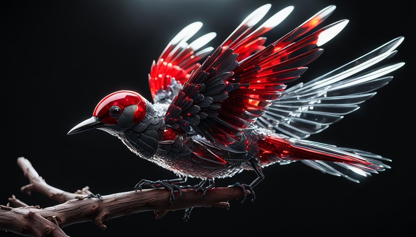Crystal Woodpecker with Sci-Fi Mech Details