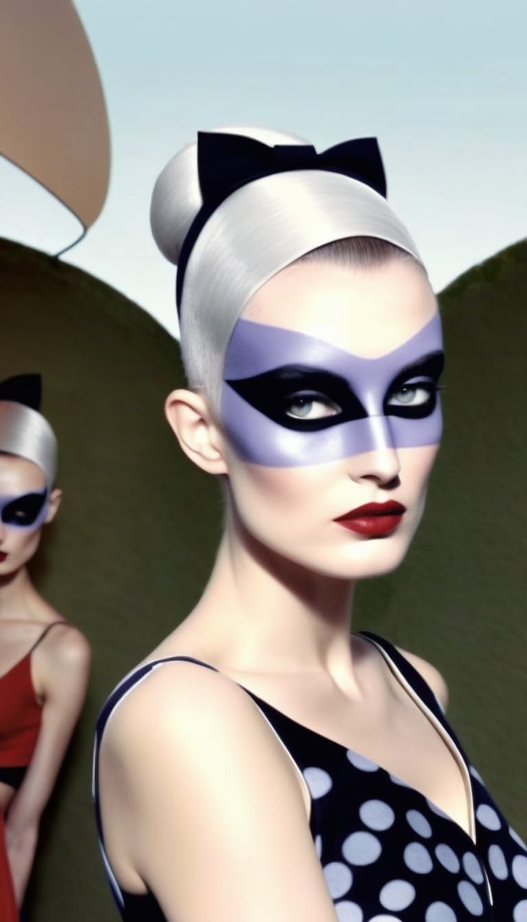 Surreal Polka Dot Figure in Escher Style