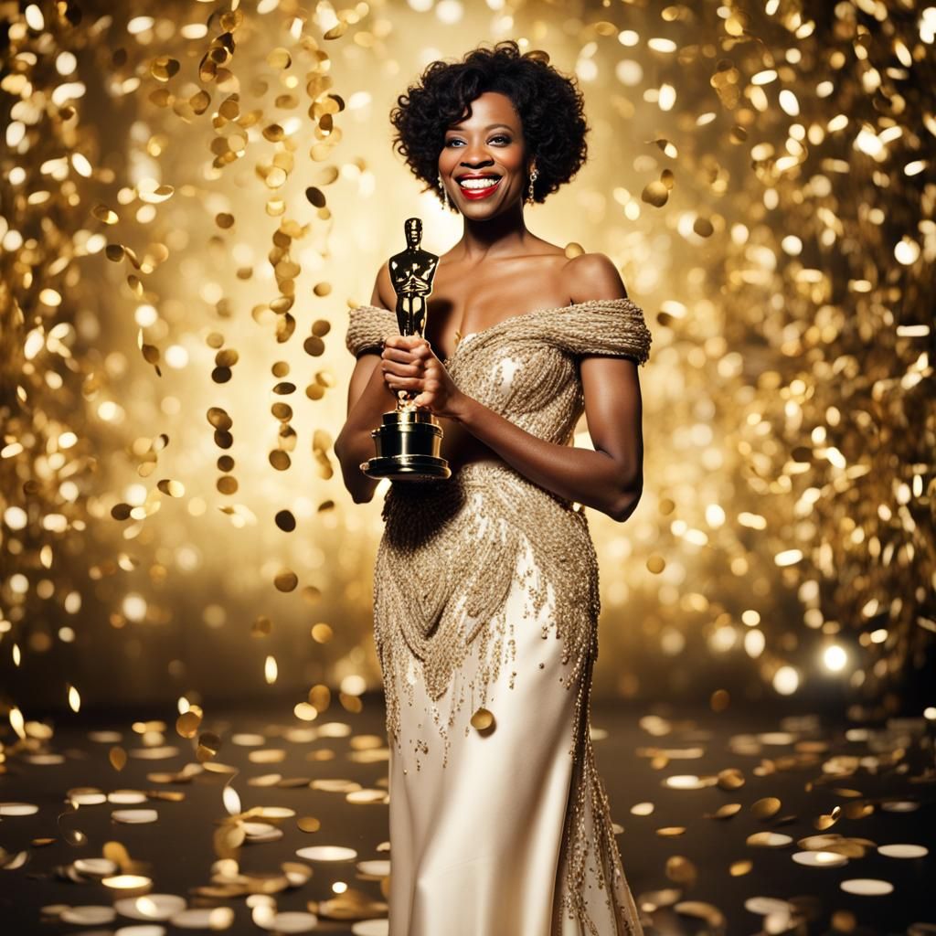 Woman Wins an Oscar Award on Stage