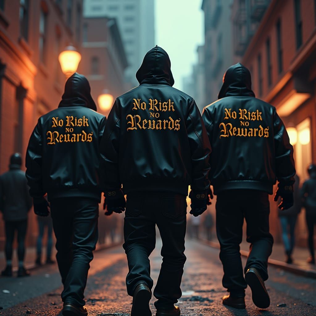 Gangsters in a Dark City Street