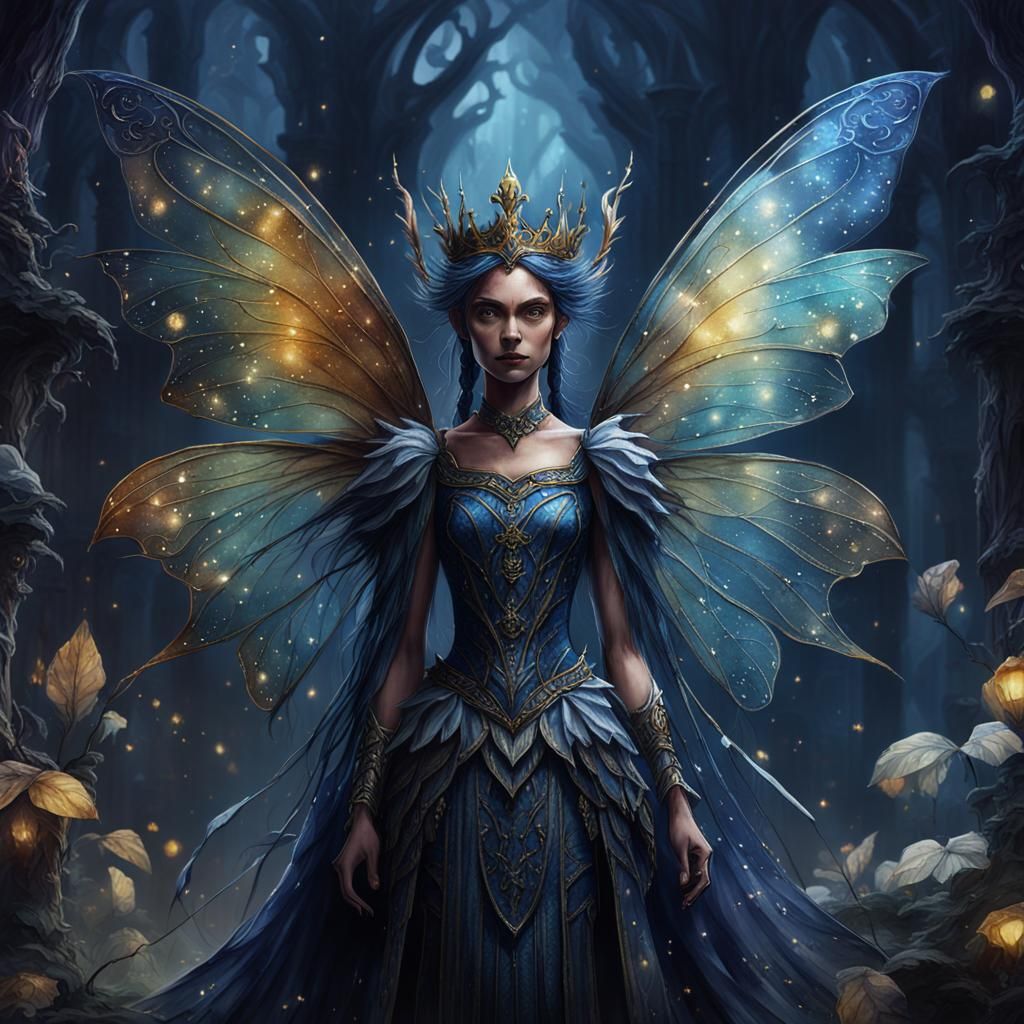 Dark and Moody Watercolor Fairy Queen