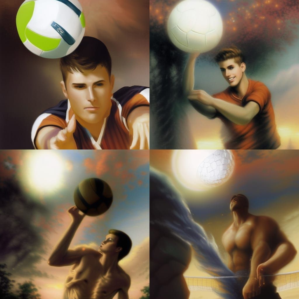 Man playing volleyball