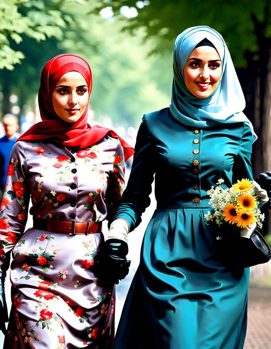 Danish Hijabi Girls Portrait in Summer Dress