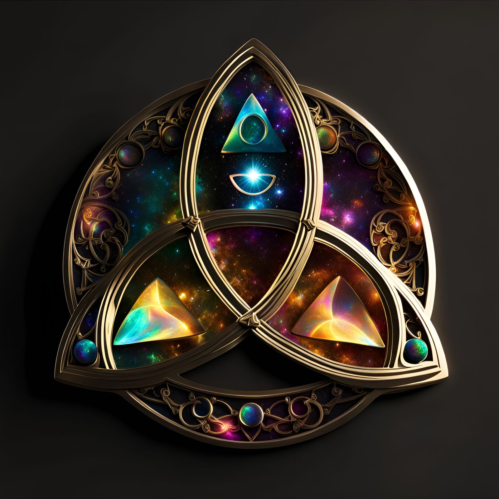 Holographic Wiccan Triquetra Trinity Knot in 8k