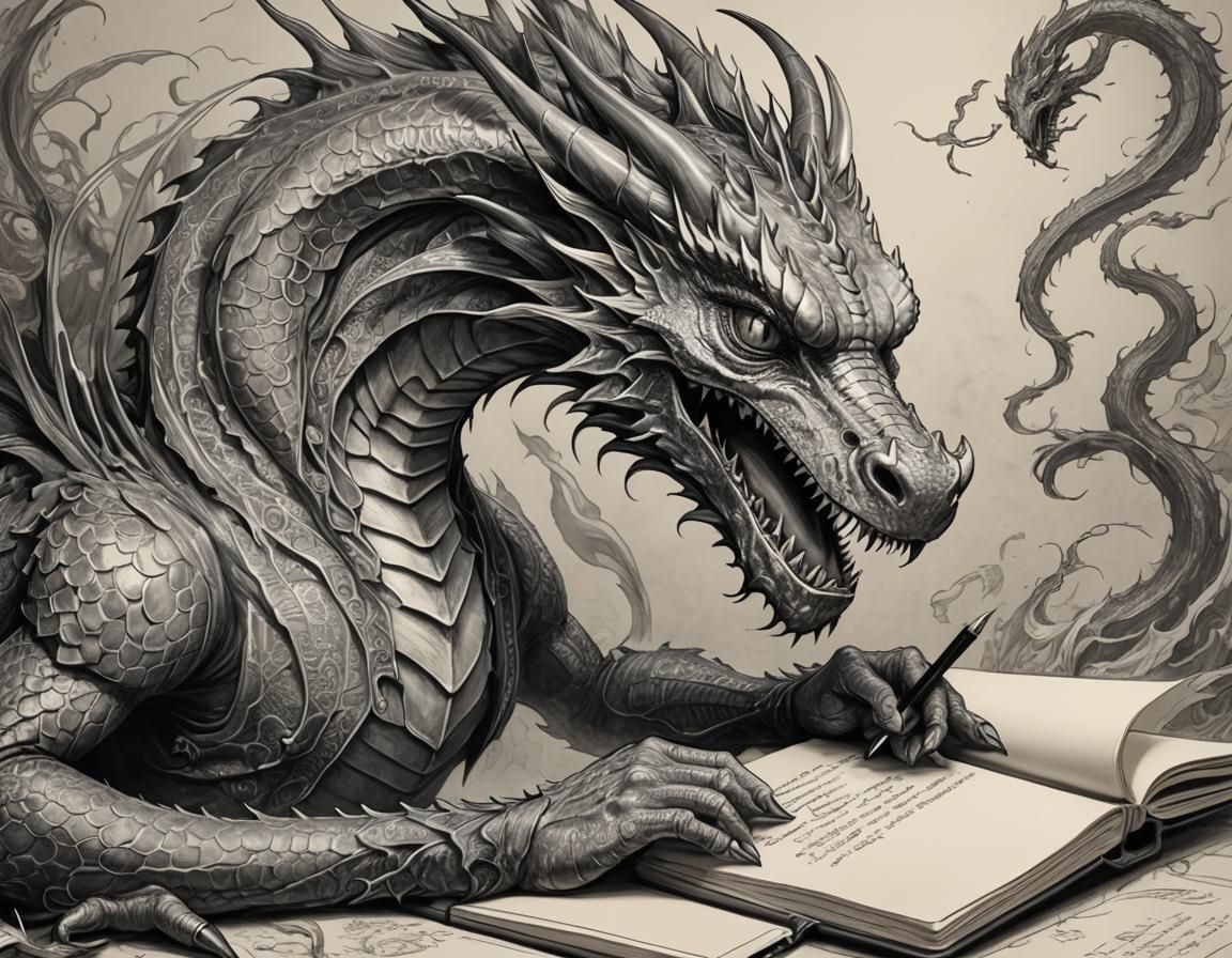 highly detailed, hyperrealistic Monocromatic digital artwork depicting a person attentively drawing a picture of a whisp...