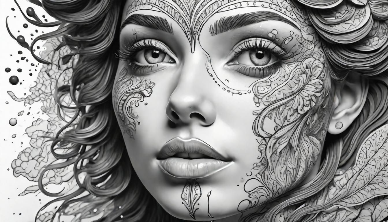 Detailed Human Figure Coloring Page Design