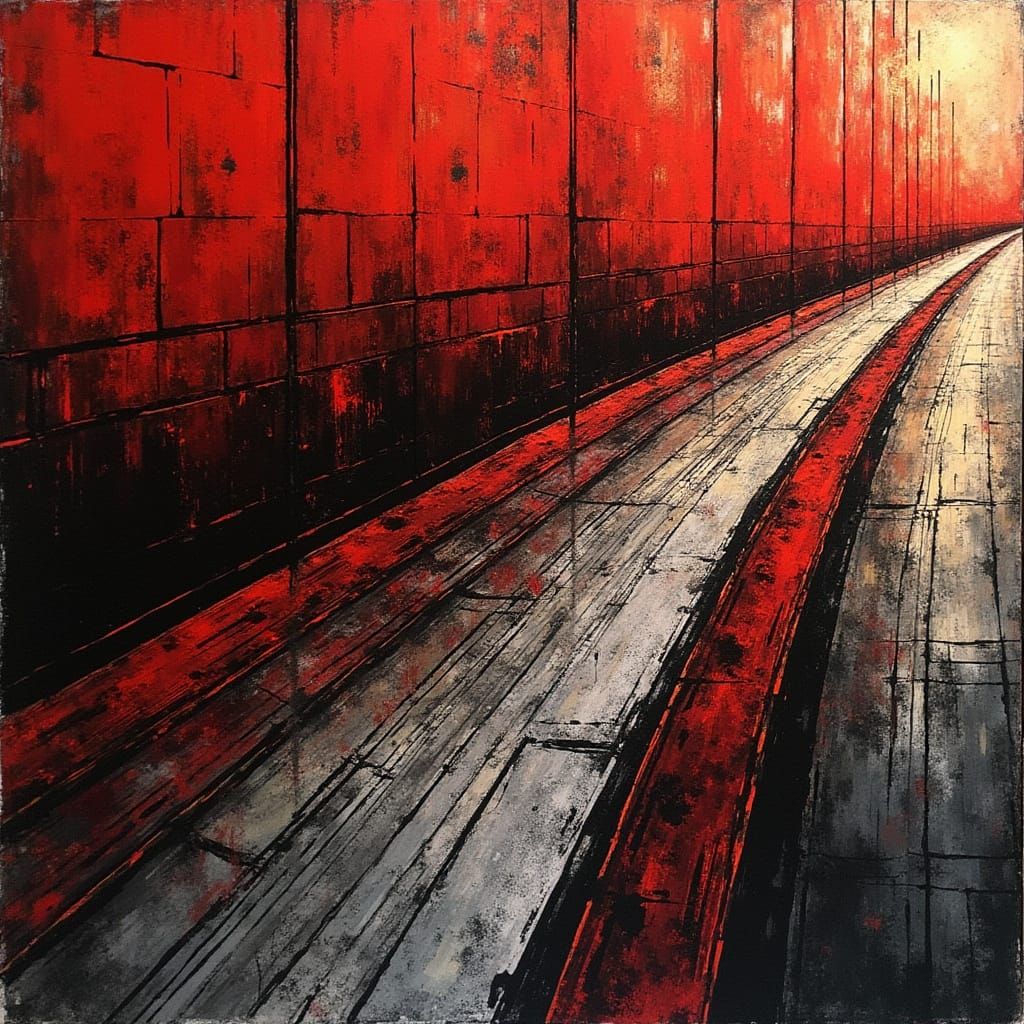 Endless Mirrored Background in Op Art Style with Geometric A...