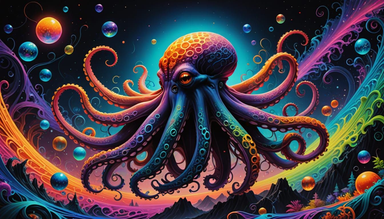 Ethereal Odyssey: Octopuses and Spiders Skate Through Multiv...