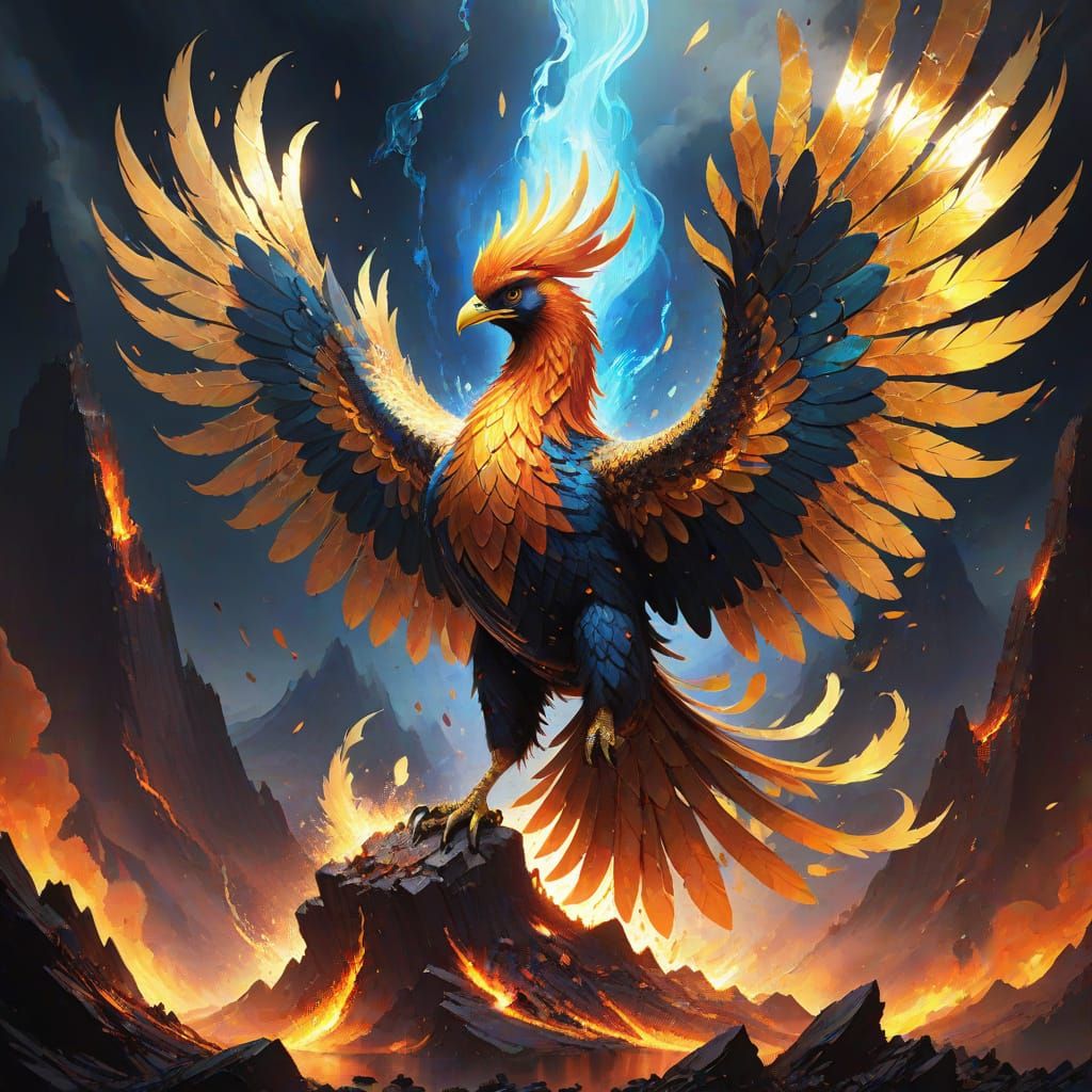 Phoenix of Shattered Glass Erupts from Volcano