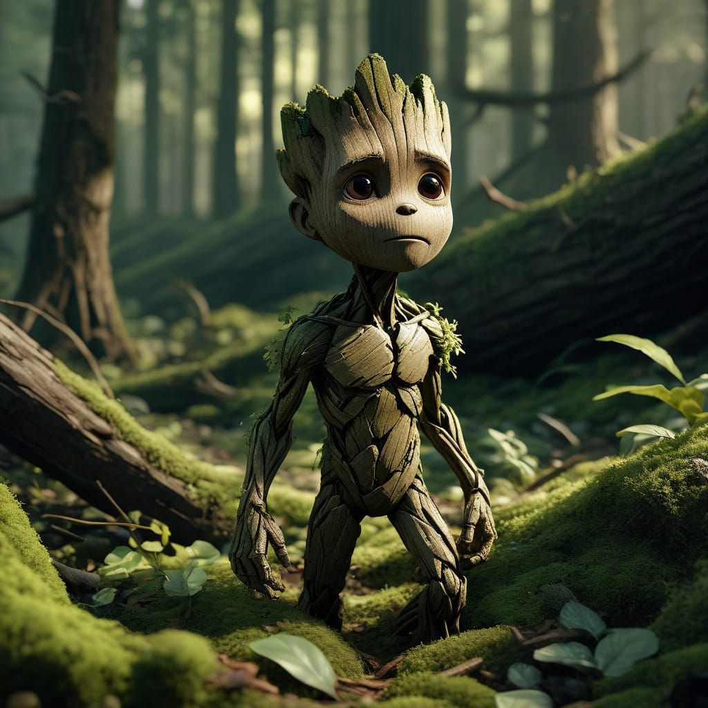 Groot's Desperate Search in the Anime Jungle