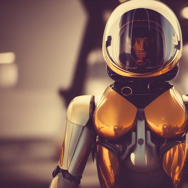 Bot Fighter Pilot Woman in Cinematic Photo Style