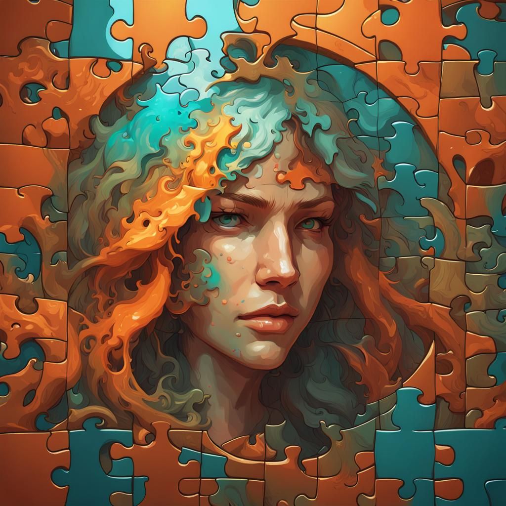 Intricate Jigsaw Puzzle, Digital Art