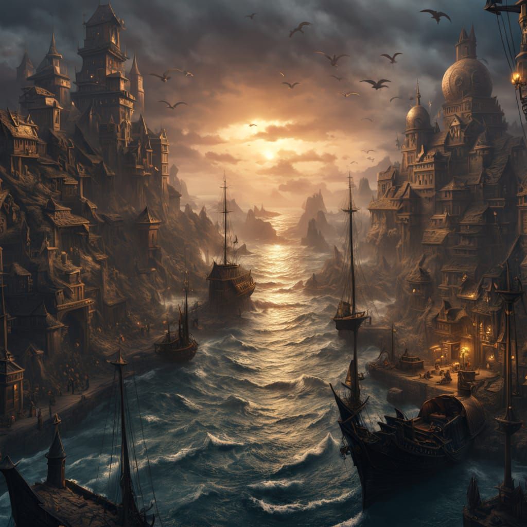 Epic Fantasy Realm in Vibrant Colors