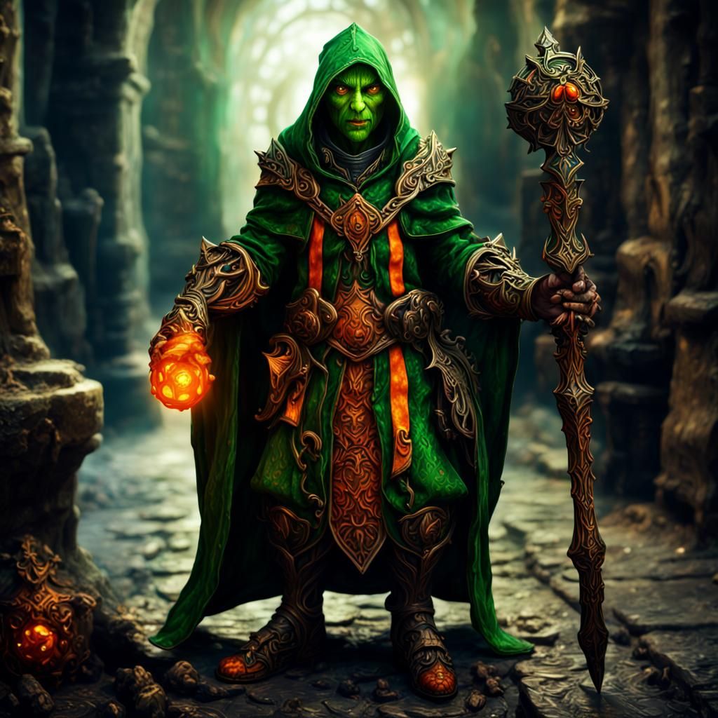 Hyperrealistic Hobgoblin Cleric Time Wizard Portrait