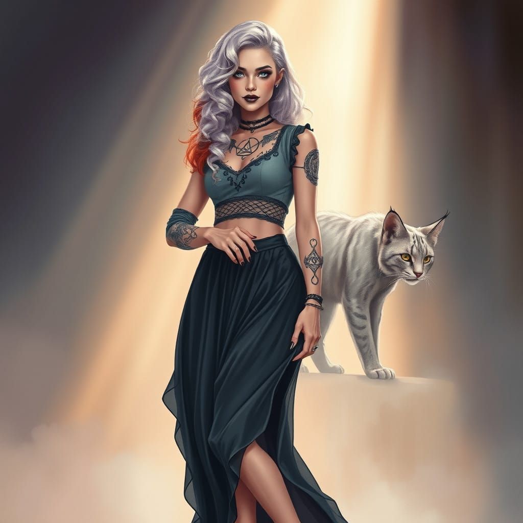 Surreal Anime Goddess in Ethereal Light