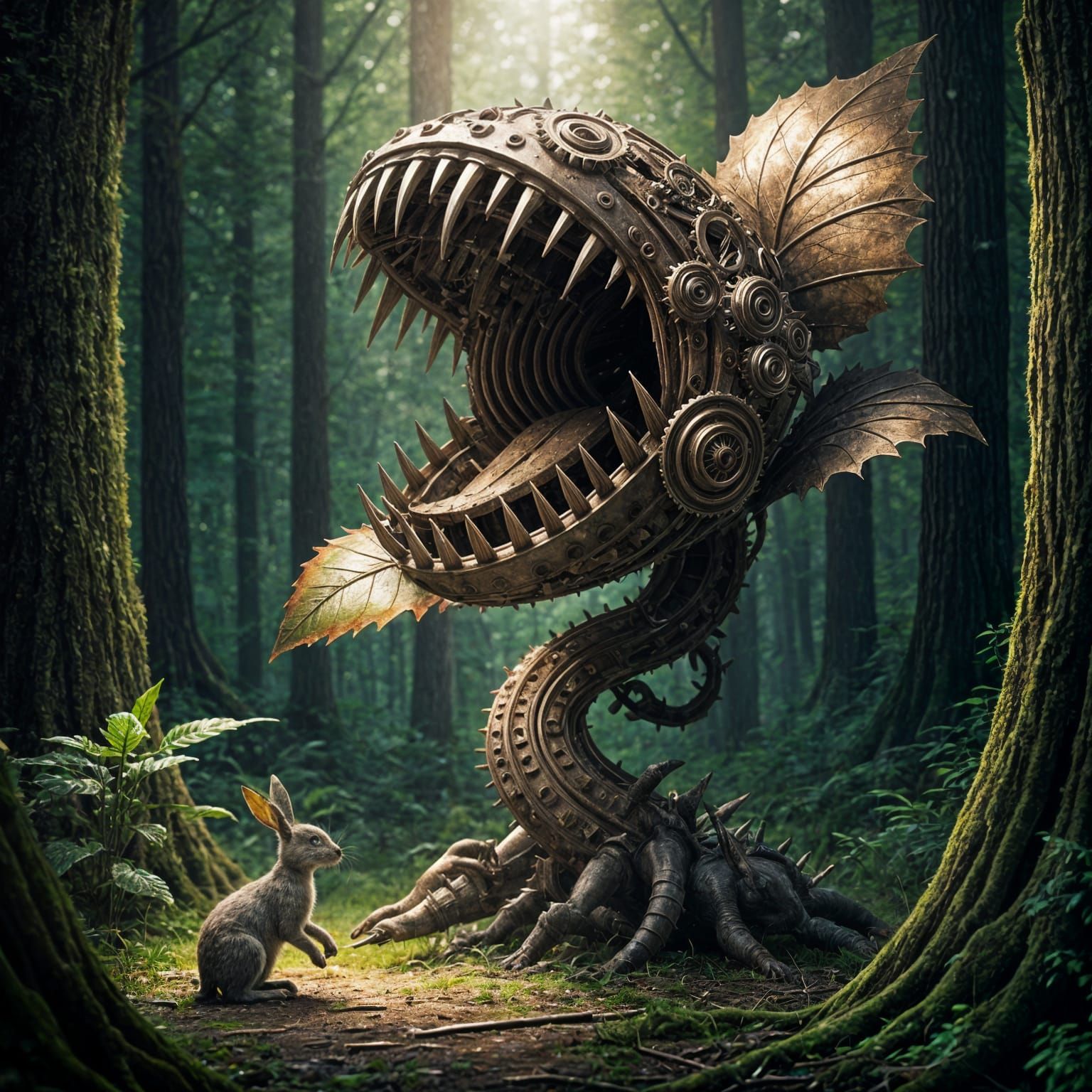 Steampunk Plant Unleashes Carnivorous Hunger in a Haunting F...
