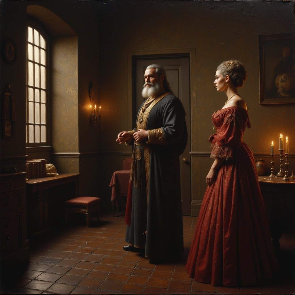 Peter the Great Visits Eudoxia Lopukhina in Prison