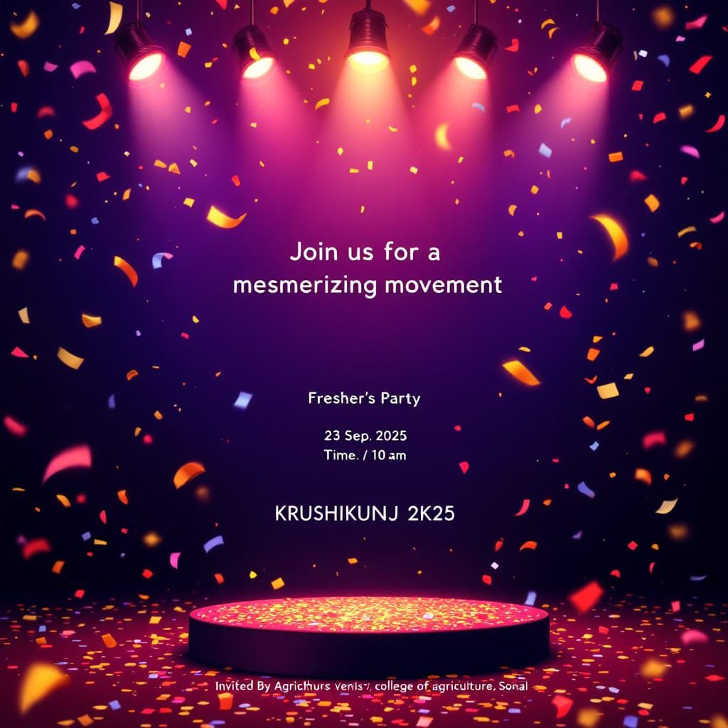 Vibrant Fresher's Party Invitation Card Design