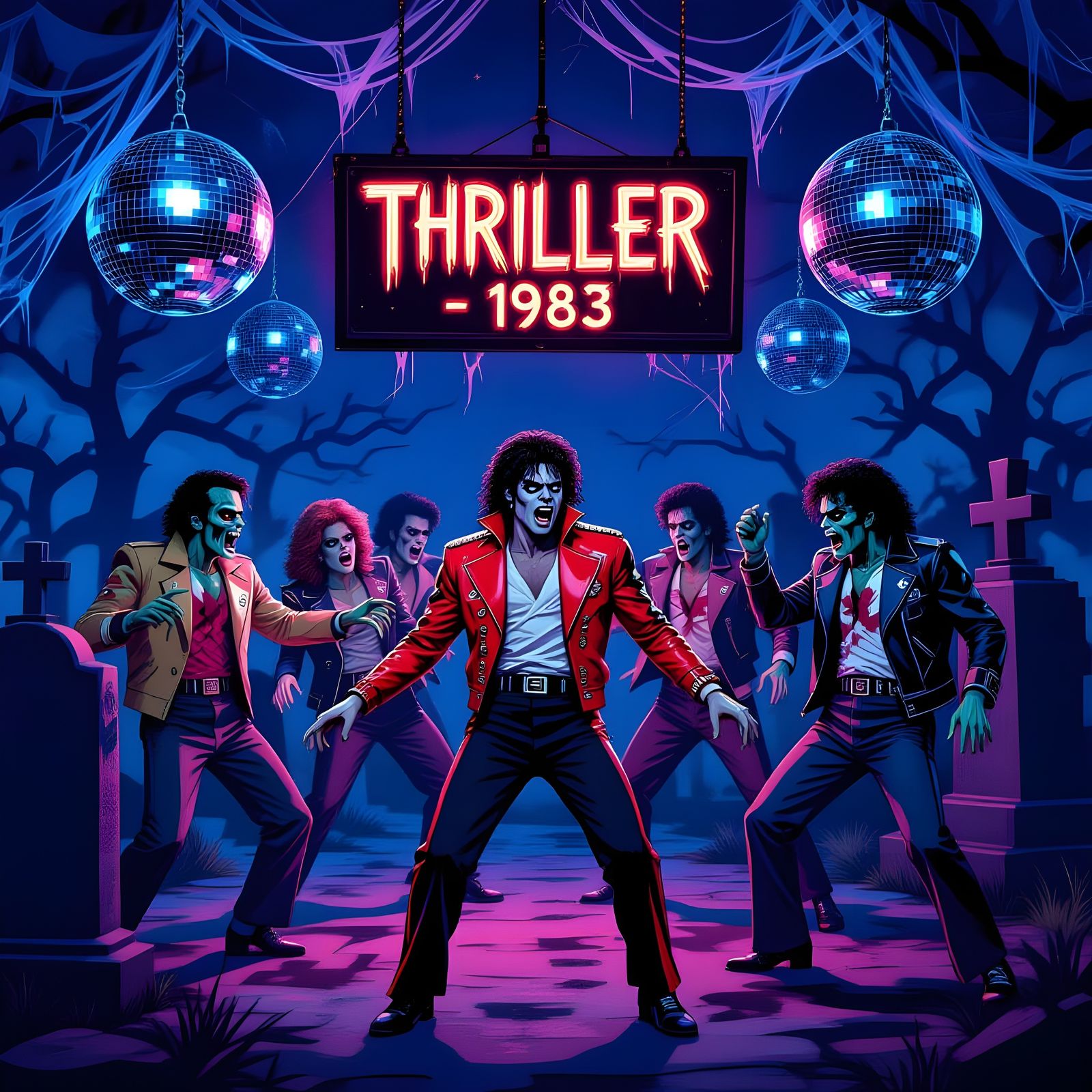 Michael Jackson and Zombies Dance at 1983 Cemetery Disco