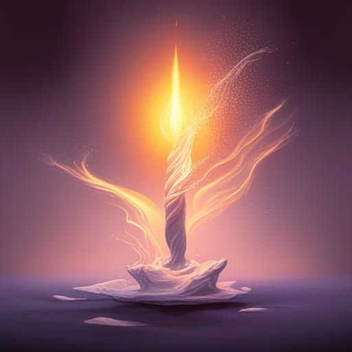 Hyperrealistic Candle Flame Splash Art