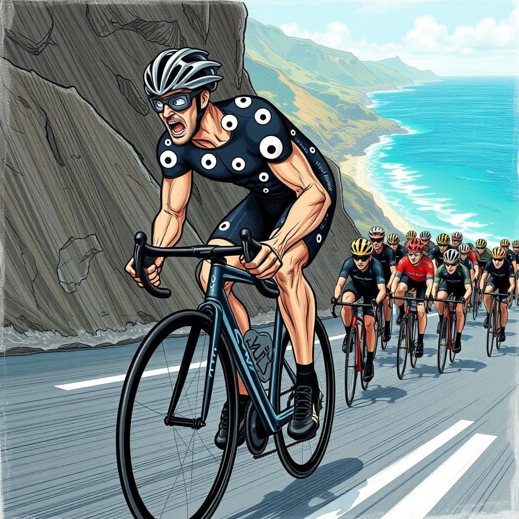 Surreal Greek God Cyclist Tackles Cape Town Road Racing