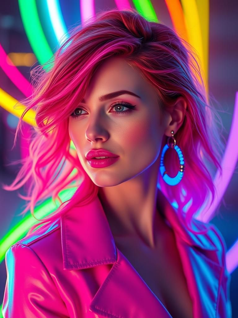 Neon pink lady