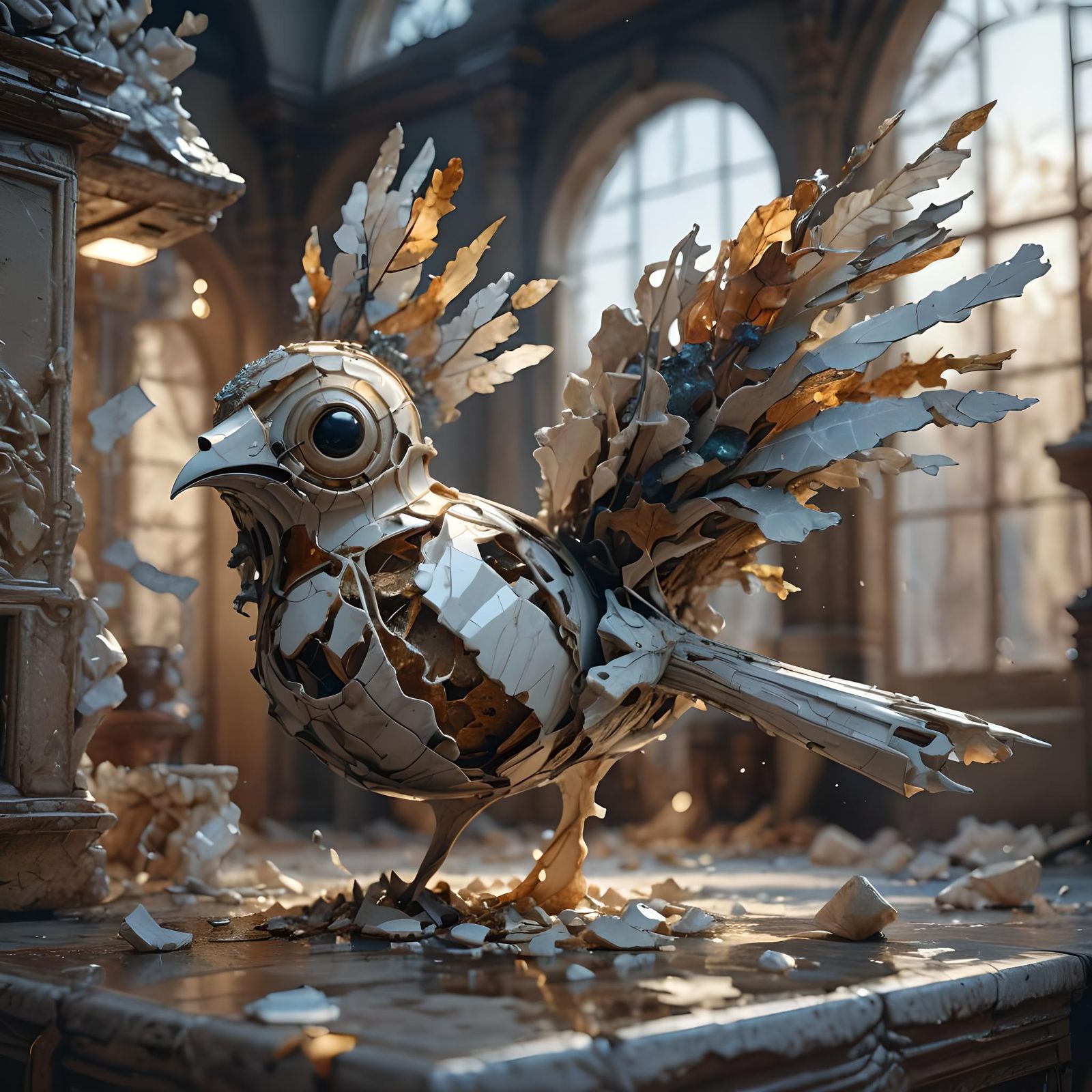 Shattered Alabaster Bird