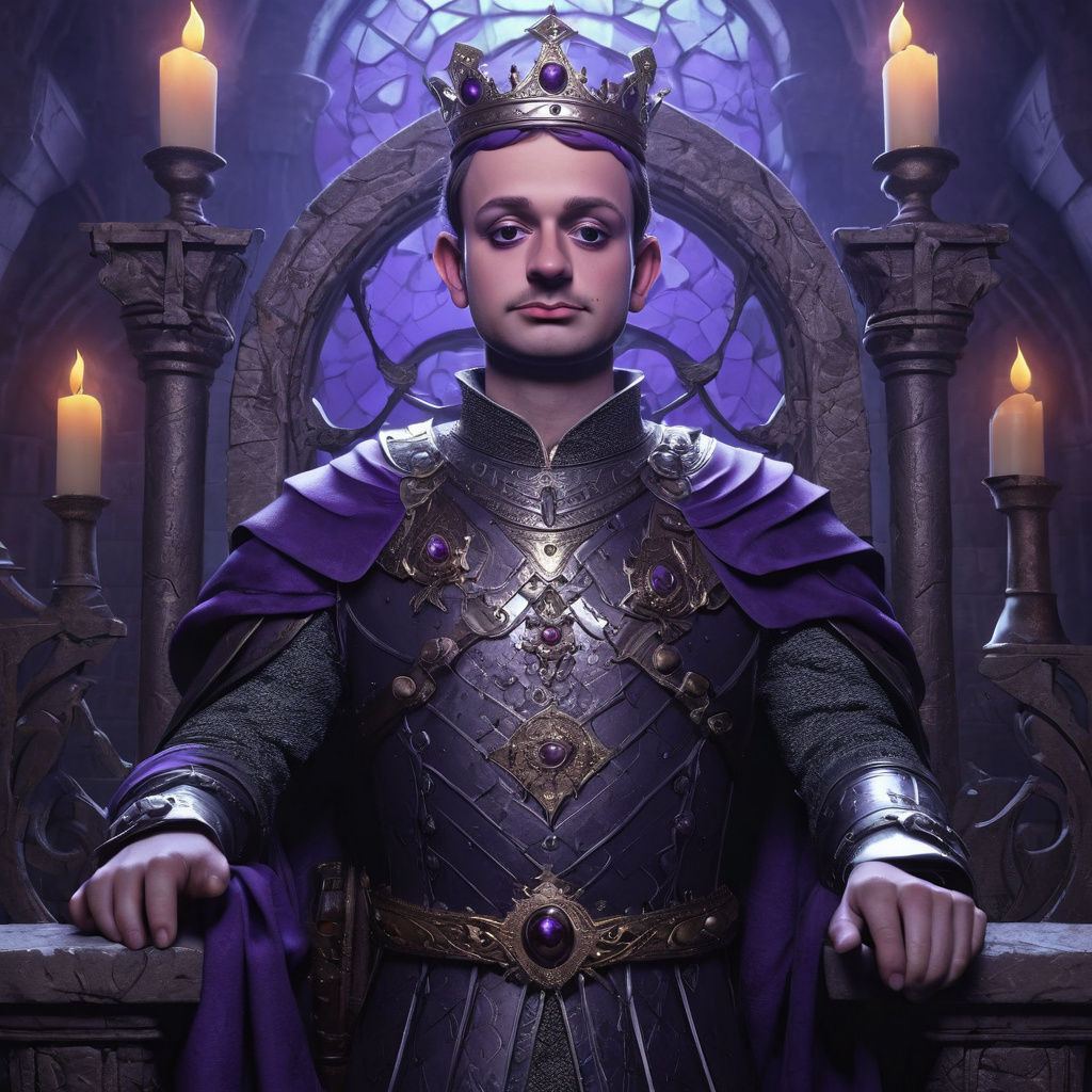 Dark Fantasy King in Royal Regalia, Anime Style